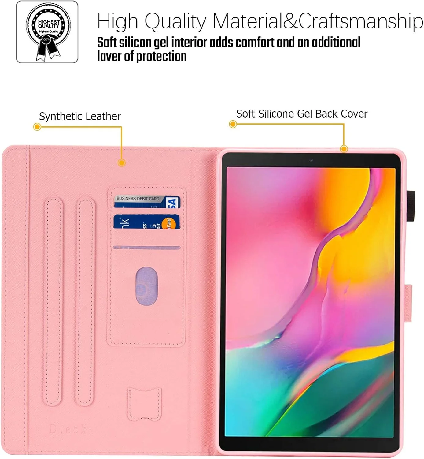 کیف محافظ تبلت سامسونگ گلکسی تب A 10.1 مدل 2019 (SM-T510/SM-T515)، جلد چرمی PU با قابلیت تنظیم زاویه دید، طرح یونیکورن صورتی کیف محافظ تبلت سامسونگ گلکسی تب A 10.1 مدل 2019 (SM-T510/SM-T515)، جلد چرمی PU با قابلیت تنظیم زاویه دید، طرح یونیکورن صورتی