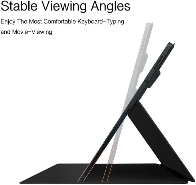 کاور هوشمند باریک آهنربایی Gruattreay سازگار با تبلت سامسونگ گلکسی تب S9 پلاس 12.4 اینچ به همراه جای قلم و روکش چرمی با قابلیت بیدار شدن خودکار (مشکی)