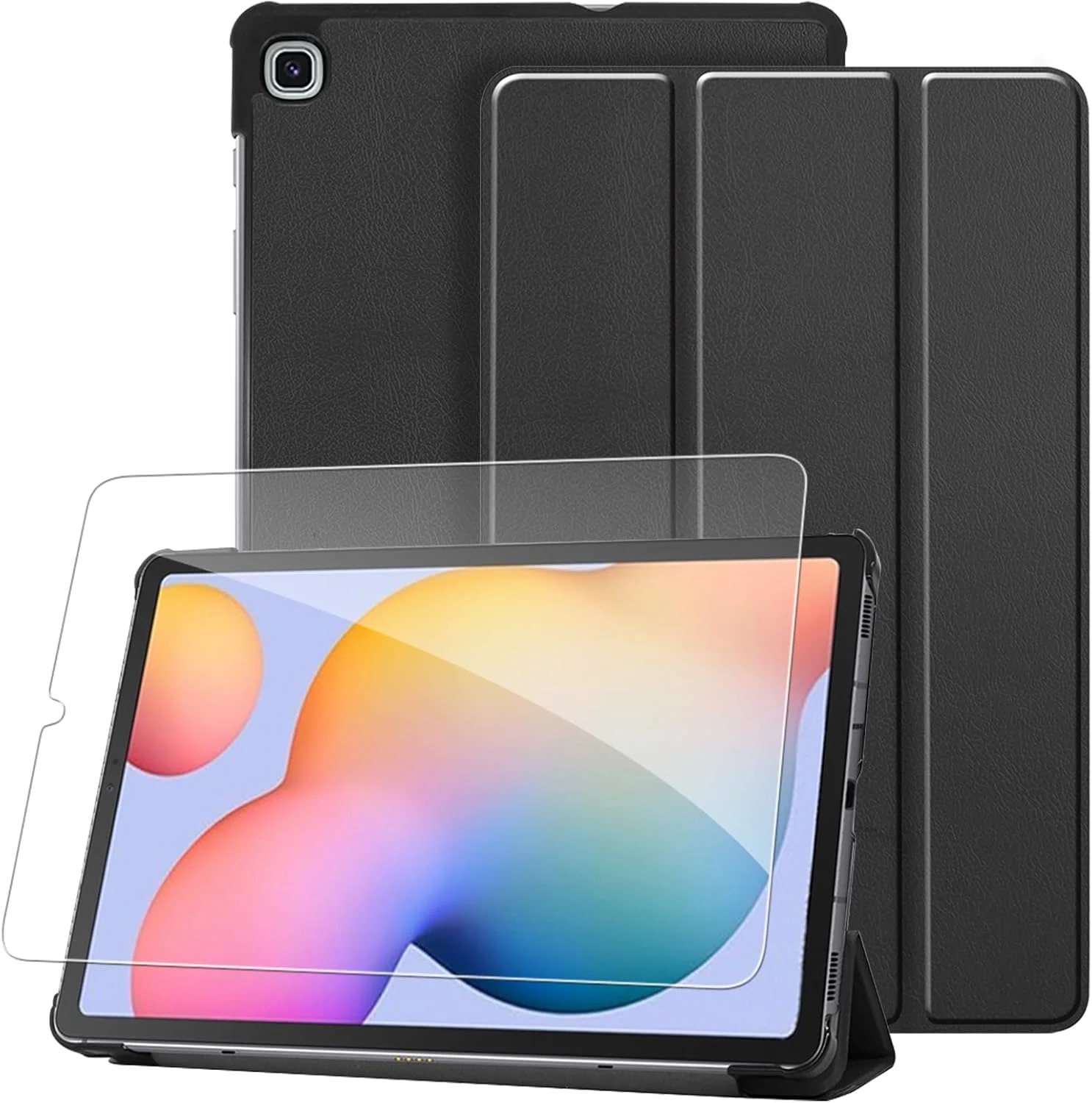 کاور تبلت سامسونگ گلکسی تب S6 لایت 10.4 اینچ GOZOPO، به همراه محافظ صفحه نمایش، قابلیت بیدار شدن/به خواب رفتن خودکار (مشکی)