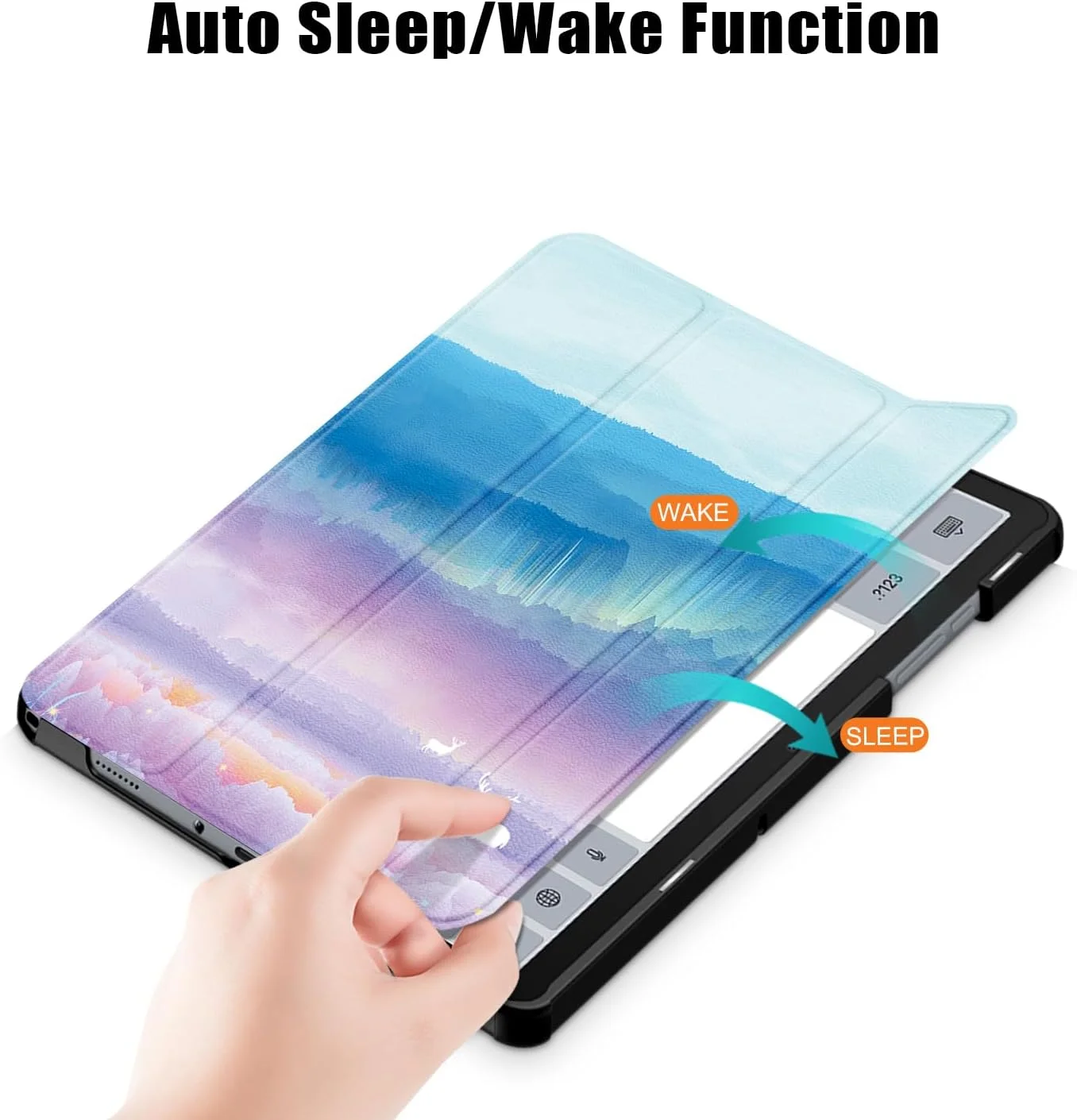 کاور تبلت سامسونگ گلکسی تب A9 پلاس OIATROE، زوایای دید چندگانه، کاور هوشمند چرمی PU جدید با قابلیت بیدار شدن/خواب خودکار، کاور باریک تاشو برای سامسونگ گلکسی تب A9 پلاس - 5