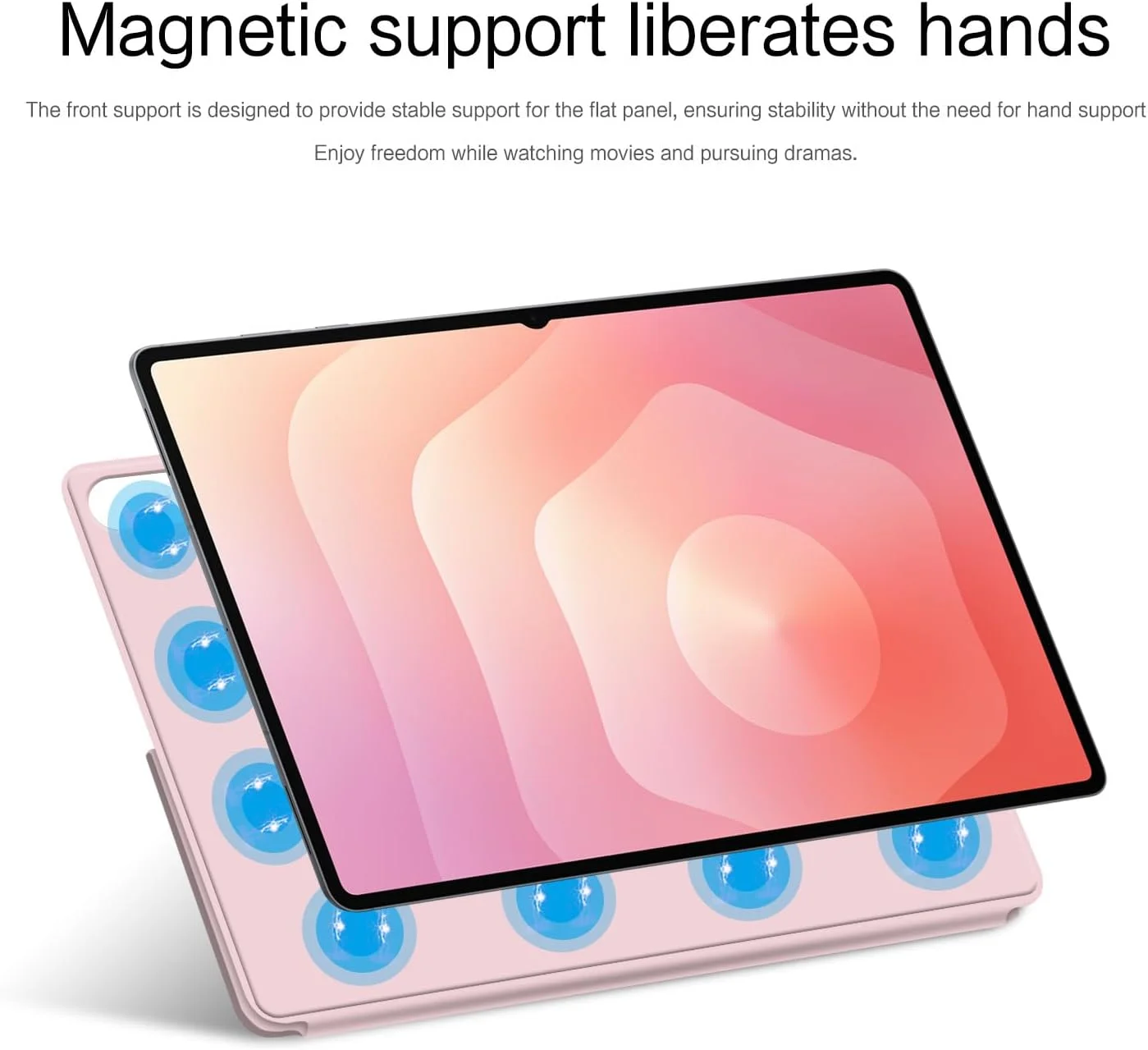 کیف تبلت مغناطیسی Gruattreay سازگار با Samsung Galaxy Tab S11 Ultra 14.6 اینچی، کاور تاشو محافظ قابل حمل با عملکرد بیدار/خواب خودکار و براکت قابل تنظیم (صورتی)