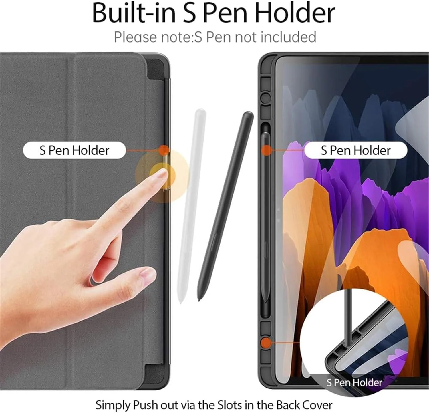 کیف محافظ تبلت سامسونگ گلکسی تب S9 مدل MOTIM به همراه جای قلم، باریک، دارای استند، کاور مغناطیسی محافظ تبلت، قابلیت تنظیم زاویه دید و حالت خواب/بیدار خودکار