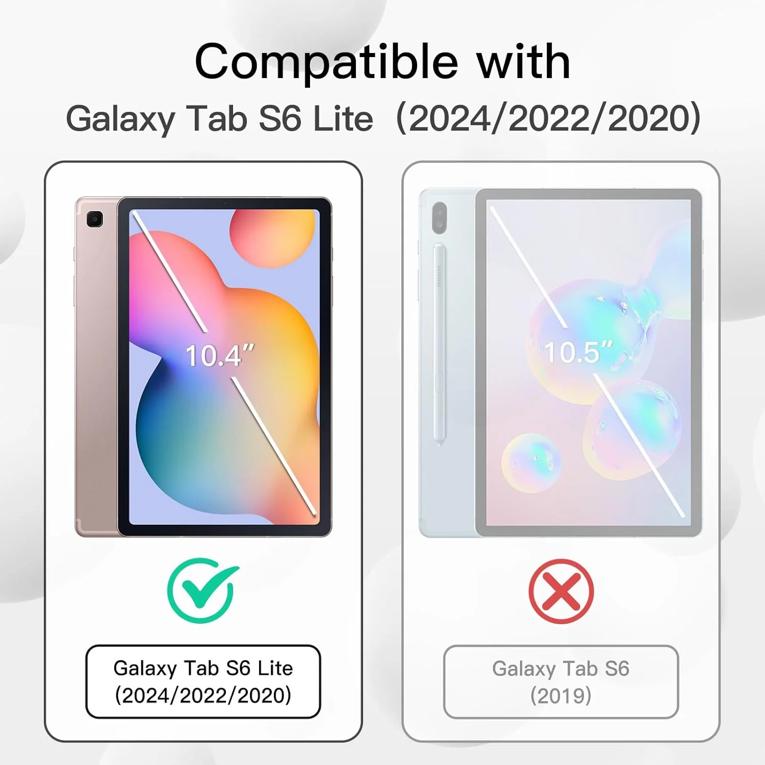 کاور تبلت سامسونگ گلکسی تب S6 Lite 10.4 اینچ 2024/2022/2020 مارک JETech به همراه جای قلم S Pen، کاور باریک تبلت با پشت TPU نرم، قابلیت بیدار شدن/به خواب رفتن خودکار (طلایی صورتی)