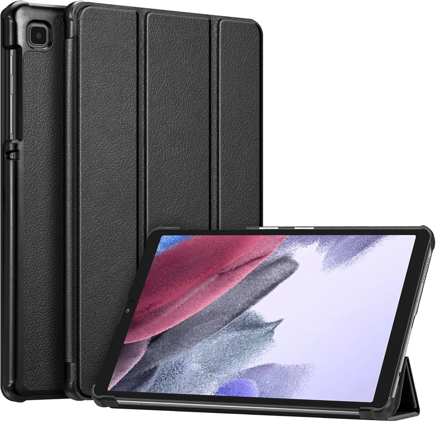 کیف باریک Fintie برای تبلت سامسونگ گلکسی تب A7 Lite 8.7 اینچ مدل 2021 (SM-T220/T225/T227)، کاور سه تایی تاشو با پوسته پشتی سخت و فوق العاده نازک و سبک، مشکی