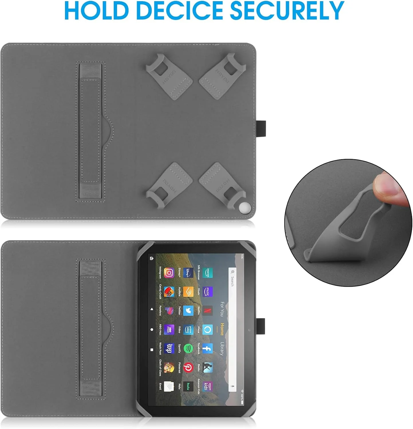کیف محافظ یونیورسال HoYiXi برای تبلت های 7-8 اینچی Fire HD 8 2020/2022 و Fire HD 8 Plus 2020/2022 با استند و بند دستی - طرح شب پر ستاره مناسب برای تبلت های 7-8 اینچی سامسونگ لنوو اندروید