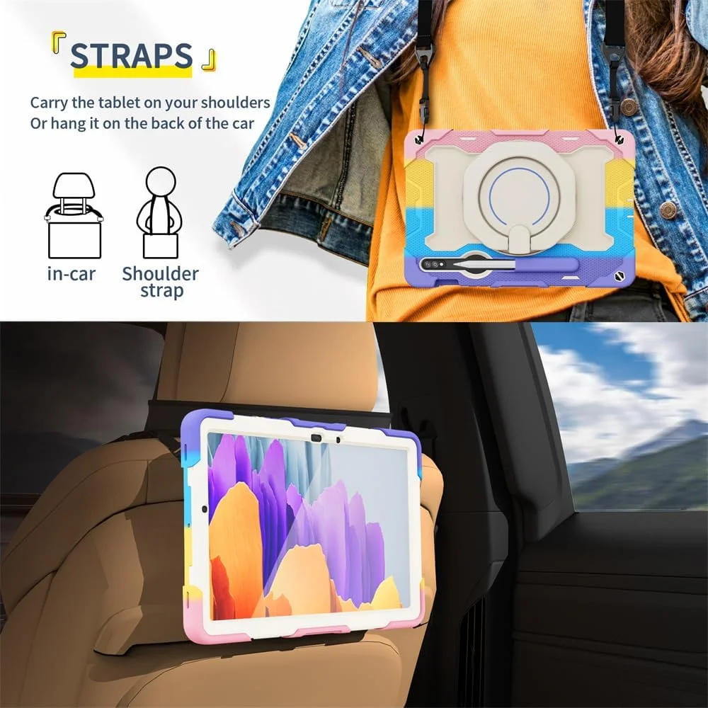 کاور کودکانه Gruattreay برای تبلت سامسونگ Galaxy Tab S10 FE 10.9 اینچ 2025، کاور سیلیکونی PC سه لایه مقاوم در برابر ضربه با قابلیت چرخش 360 درجه، دارای حلقه نگهدارنده و بند شانه (آبی) کاور کودکانه Gruattreay برای تبلت سامسونگ Galaxy Tab S10 FE 10.9 اینچ 2025، کاور سیلیکونی PC سه لایه مقاوم در برابر ضربه با قابلیت چرخش 360 درجه، دارای حلقه نگهدارنده و بند شانه (آبی)