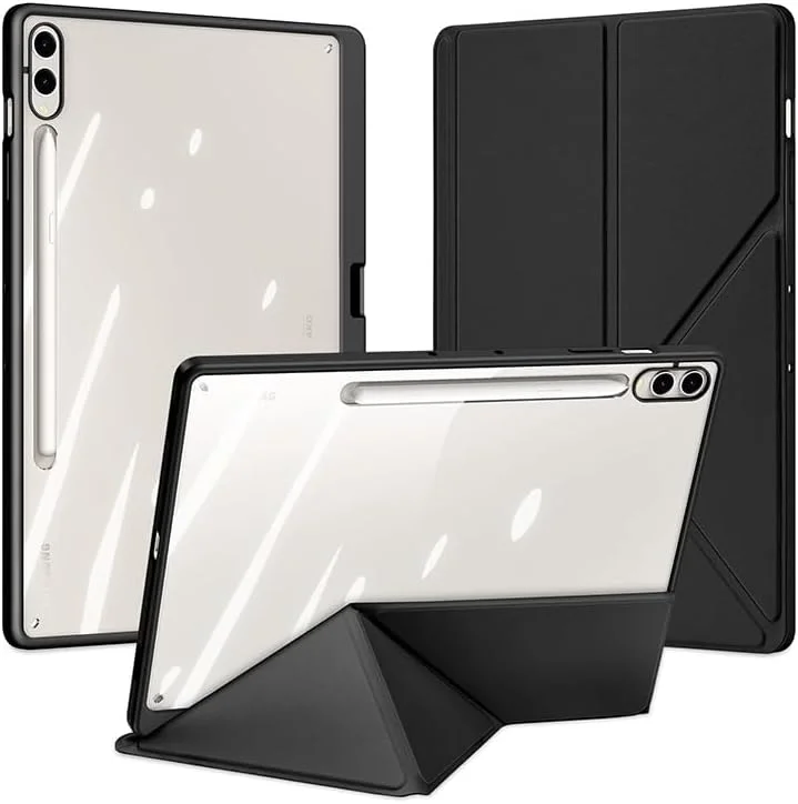 کاور گروتری سازگار با تبلت سامسونگ گلکسی تب S10 پلاس/S10+ 12.4 اینچ (2024)، کاور هوشمند تبلت Y-Fold، ساخته شده از مواد با کیفیت PU+PC، دارای جای قلم و قابلیت بیدار شدن/به خواب رفتن خودکار (مشکی)
