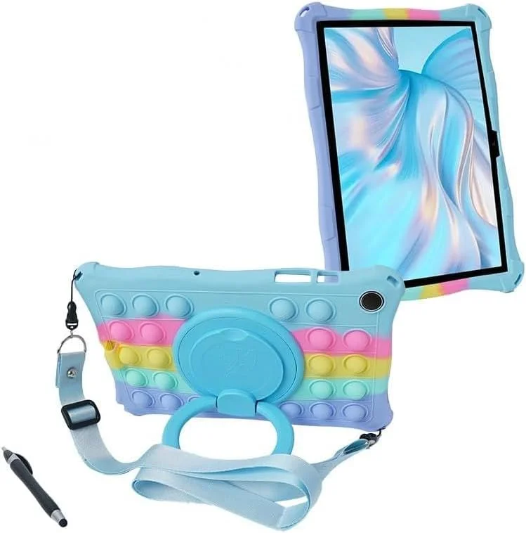 کیف محافظ کودکانه STRAID برای تبلت سامسونگ گلکسی تب A9 پلاس 11 اینچ 2023، دارای دسته قابل حمل، کاور سیلیکونی ضد ضربه کودکانه برای تبلت سامسونگ تب A9+ 11 اینچ (SM-X210/X216/X218) (مشکی)