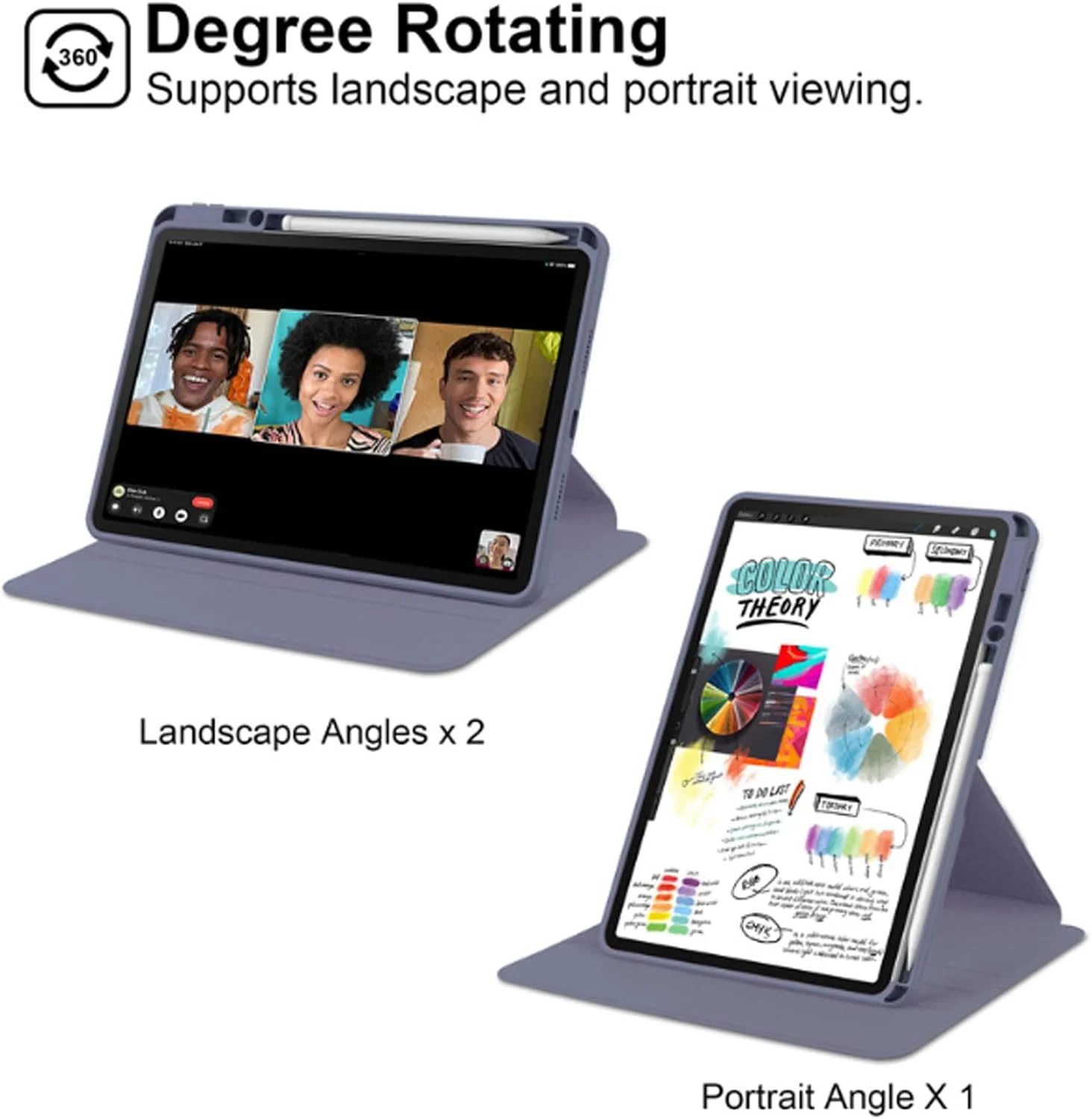 کاور تبلت Moninsta سازگار با Honor Pad 9 12.1 اینچ 2024، کاور محافظ چند زاویه ای اکریلیک شفاف PC سخت با نگهدارنده قلم (بنفش)