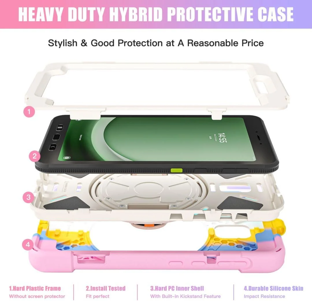 کاور محافظ تبلت Chstls مناسب برای گلکسی تب اکتیو 5 2024 / اکتیو 3 2020 8.0 اینچی، کاور محافظتی ضد ضربه و مقاوم با استند چرخان 360 درجه، بند دستی و بند شانه، صورتی رنگی کاور محافظ تبلت Chstls مناسب برای گلکسی تب اکتیو 5 2024 / اکتیو 3 2020 8.0 اینچی، کاور محافظتی ضد ضربه و مقاوم با استند چرخان 360 درجه، بند دستی و بند شانه، صورتی رنگی