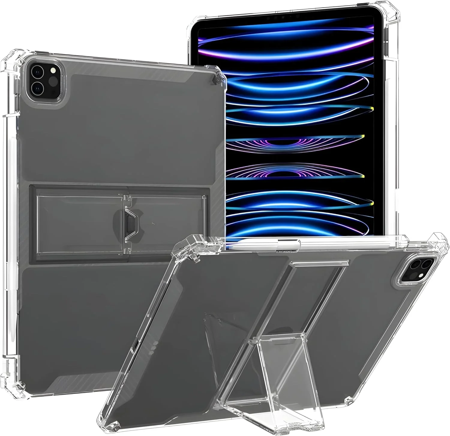 کاور تبلت شفاف نکست استور سازگار با تبلت سامسونگ گلکسی تب S9/S8 Ultra 14.6 اینچ 2023/2022 (SM-X900/X906/X916B)، کاور محافظ ضد ضربه با استند، ضد خش، سبک وزن.