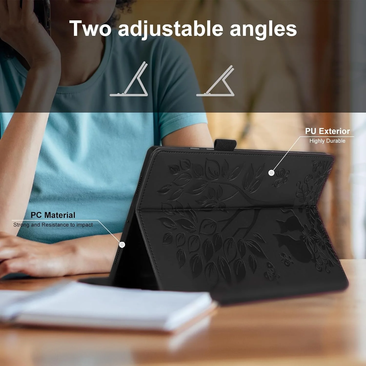 کیف محافظ چرمی LSPCASA با قابلیت استند برای تبلت سامسونگ گلکسی تب S5e 10.5 اینچ (SM-T725/T720) همراه با کش الاستیک - مشکی