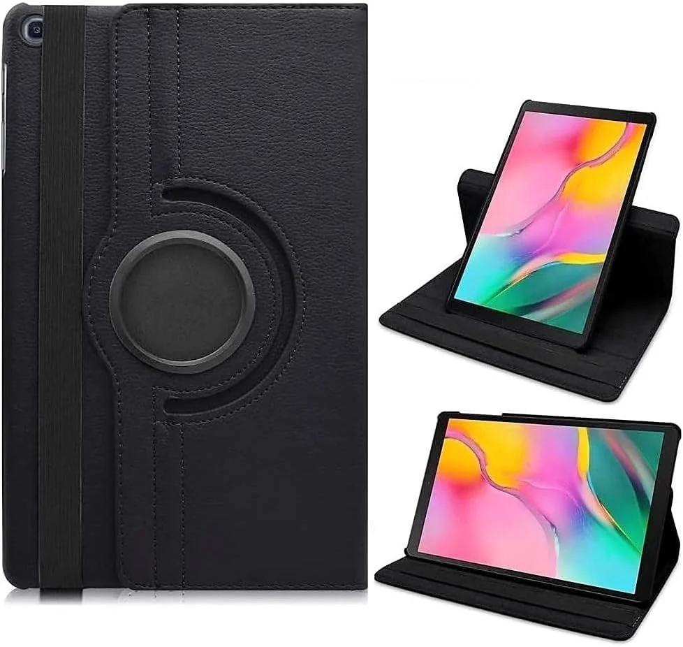 Muzz Samsung Tab S6 Lite/P610 Tablet case, PU Leather Smart Case 360 Degree Rotating Smart Folio Book case For Tab S6 Lite/P610 Black
