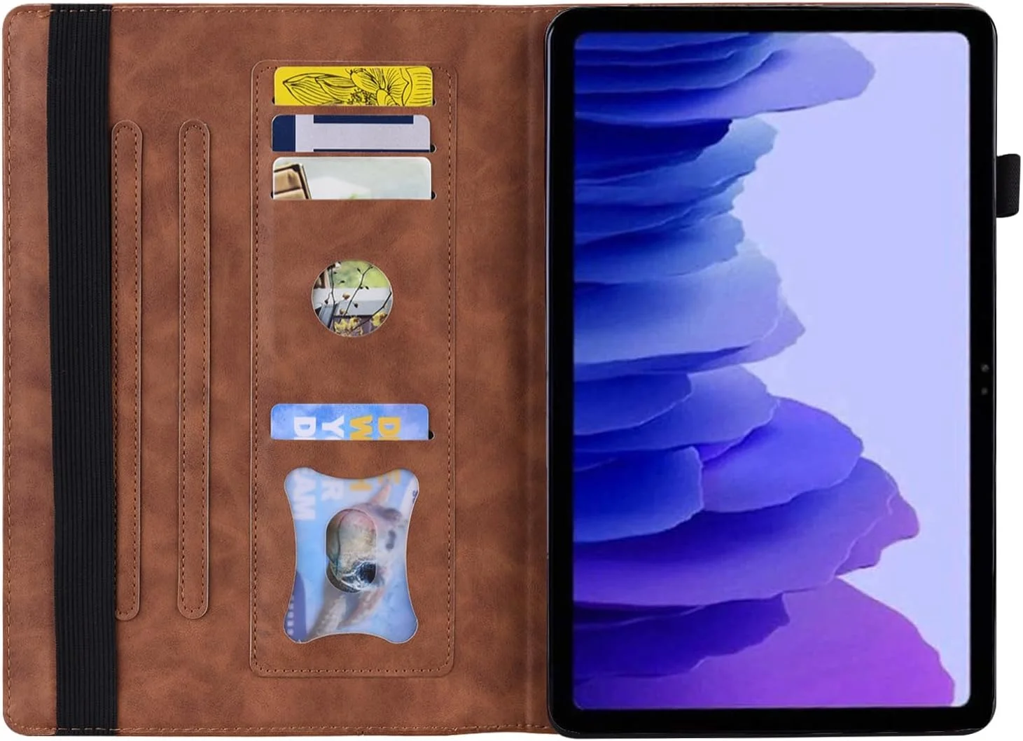 کیف تبلت Gruattreay سازگار با Samsung Galaxy Tab S11 Ultra 14.6 اینچ 2025، کیف پول چرمی PU با طرح کلاسیک، دارای جای کارت، پایه چند زاویه ای و پوشش ضد ضربه (قهوه ای)