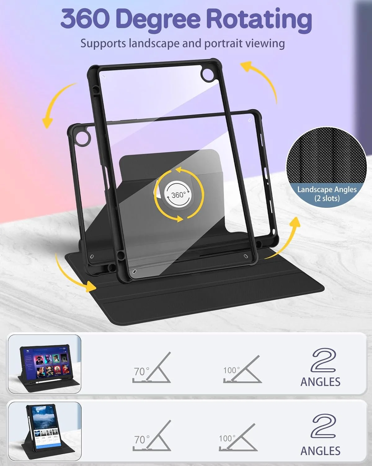 کیف Kidcube برای تبلت سامسونگ گلکسی تب A9 پلاس 11 اینچ، مناسب دختران و زنان، طرح فانتزی با جای مداد، طرح گلدار دخترانه، پایه چرخان زیبا، مناسب تبلت تب A9 پلاس مدل SM-X210/X216/X218