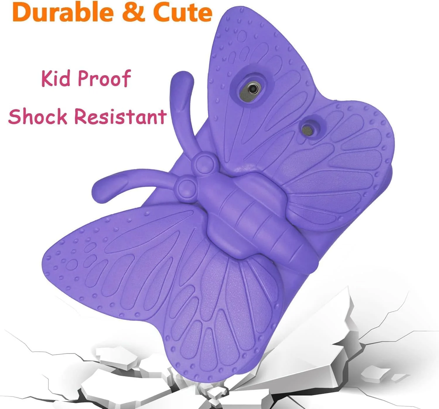 کیف محافظ تبلت ضد ضربه کودکانه نکست استور سازگار با سامسونگ A9 8.7 - X110/X115 مدل پروانه ای (بنفش)