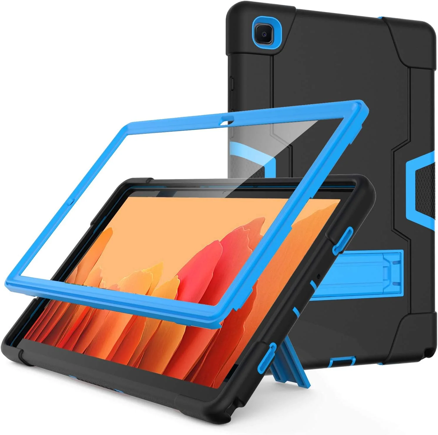 کاور محافظ میفی برای تبلت سامسونگ گلکسی تب A7 10.4 مدل 2022 و 2020، کاور باریک و مقاوم با PC سخت و سیلیکون نرم، کاور محافظتی با ضربه گیری بالا برای گلکسی تب A7 10.4 اینچ مدل 2022 و 2020 (SM-T500/T505/T507/T509)، مشکی/آبی
