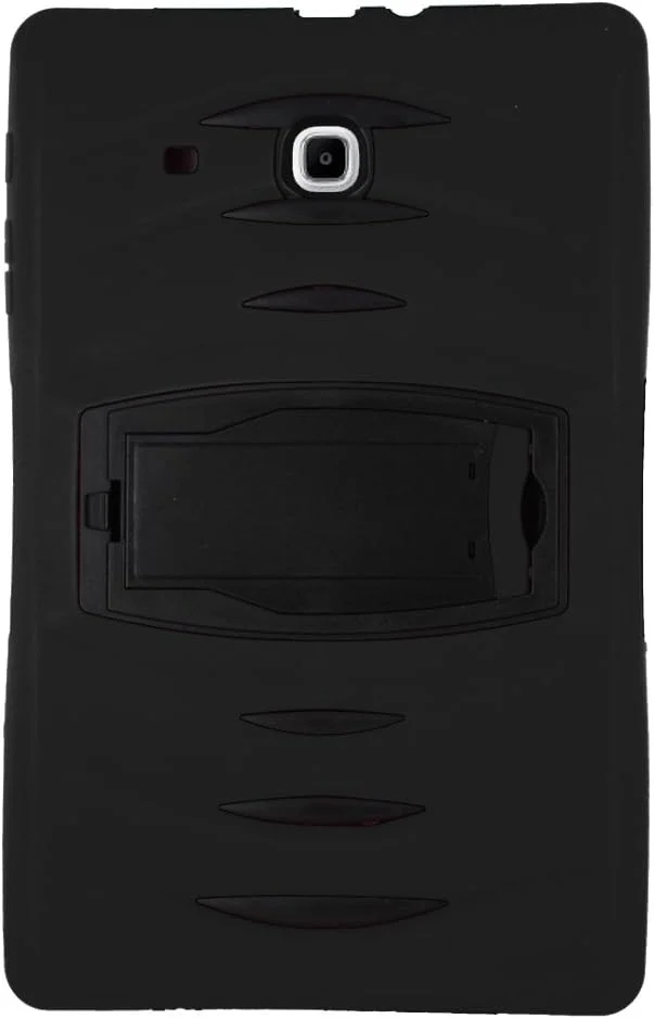کیف محافظ تبلت سامسونگ گلکسی تب E 9.6 اینچ مدل T560، ضد ضربه، مقاوم، با پوشش دو لایه و طراحی نظامی برای Samsung Galaxy Tab E 9.6 T560 T567 T560NU T560NZ (مشکی)