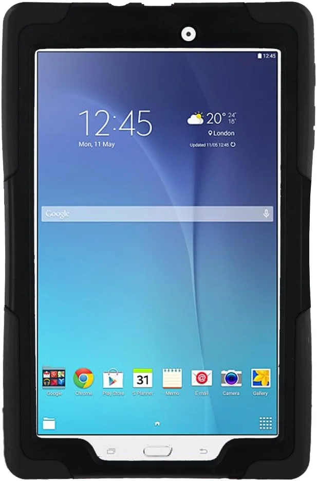 کیف محافظ تبلت سامسونگ گلکسی تب E 9.6 اینچ مدل T560، ضد ضربه، مقاوم، با پوشش دو لایه و طراحی نظامی برای Samsung Galaxy Tab E 9.6 T560 T567 T560NU T560NZ (مشکی)