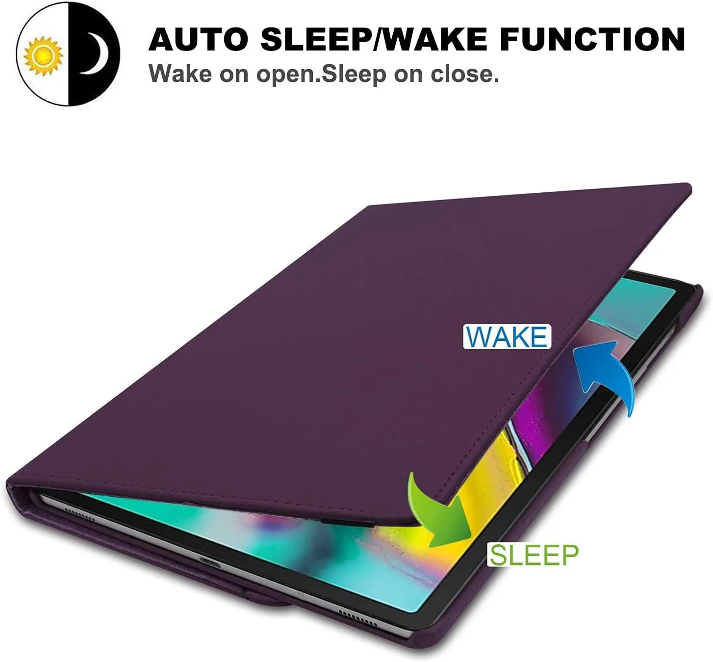 کاور تبلت R.SHENGTE مناسب برای سامسونگ گلکسی تب S6 لایت 10.4 2020 (SM-P610 P613 P615 P619)، کاور محافظ هوشمند با قابلیت چرخش 360 درجه، به همراه قلم استایلوس و محافظ صفحه نمایش (بنفش)