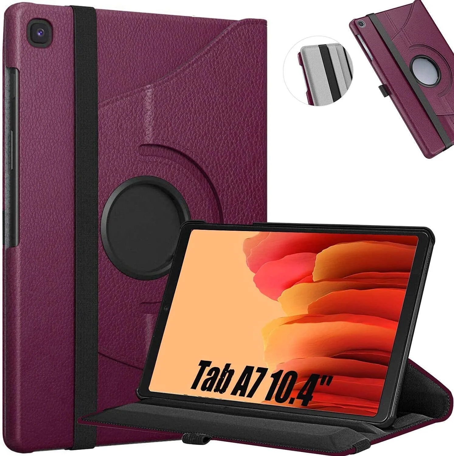 کاور چرمی چرخشی 360 درجه Muzz مناسب برای جدیدترین تبلت سامسونگ گلکسی تب A7 10.4 اینچ (مدل SM-T500/T505/T507) با قابلیت بیدار شدن/خواب خودکار