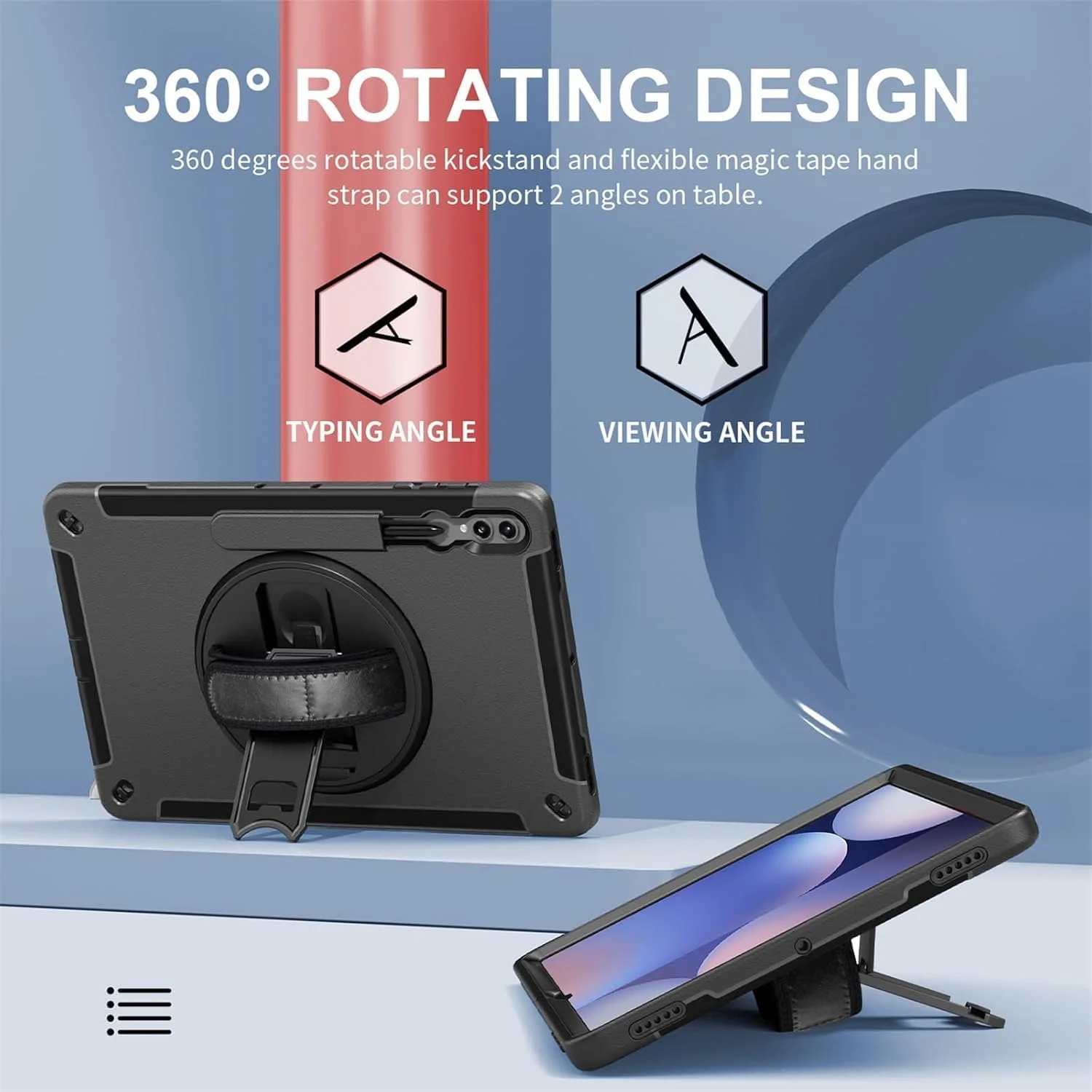 کاور مقاوم Gruattreay مناسب برای گلکسی تب S10 Ultra 14.6 اینچ SM-X920/X926، کاور سه لایه ضد ضربه با استاندارد نظامی برای تب S10 Ultra به همراه استند چرخان 360 درجه - دسته - بند شانه - جای قلم