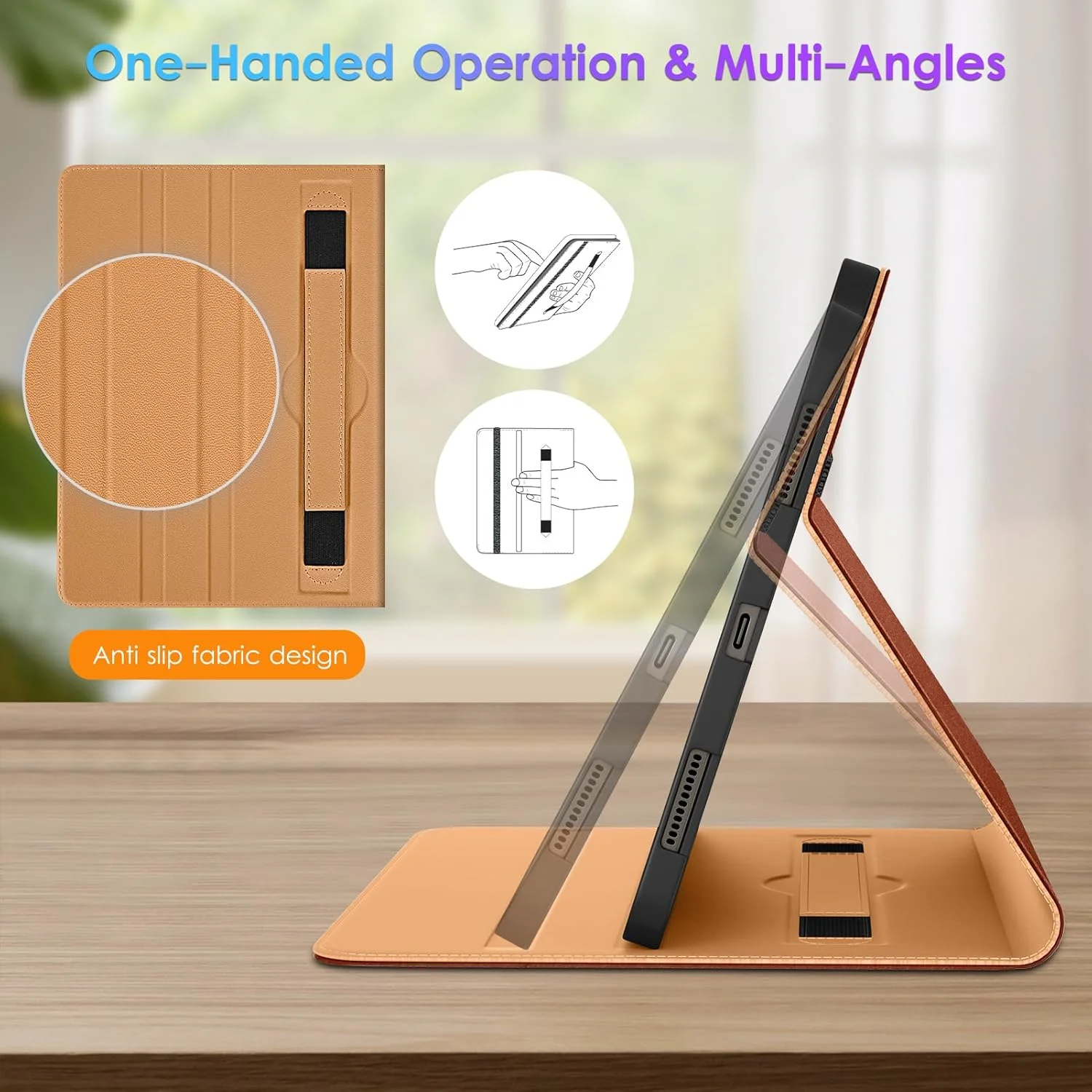 کاور DTTO چرمی ممتاز مناسب برای تبلت سامسونگ گلکسی تب S10 Ultra / S9 Ultra / S8 Ultra مدل 2024/2023/2022، با قابلیت استند و جای قلم S Pen برای تبلت 14.6 اینچی، دارای عملکرد بیدار/خواب خودکار، رنگ قهوه ای