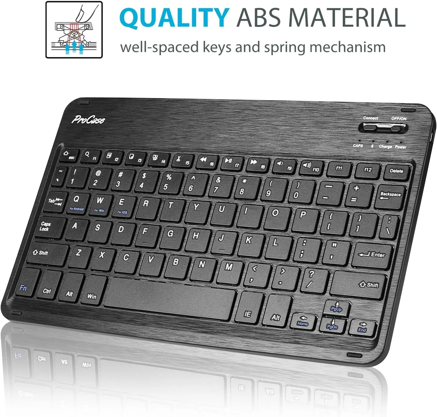 کیف کیبورد ProCase برای تبلت سامسونگ گلکسی تب A9 پلاس 11 اینچ 2023، کاور تبلت سامسونگ A9+ با کیبورد بی‌سیم جداشدنی مغناطیسی - مشکی