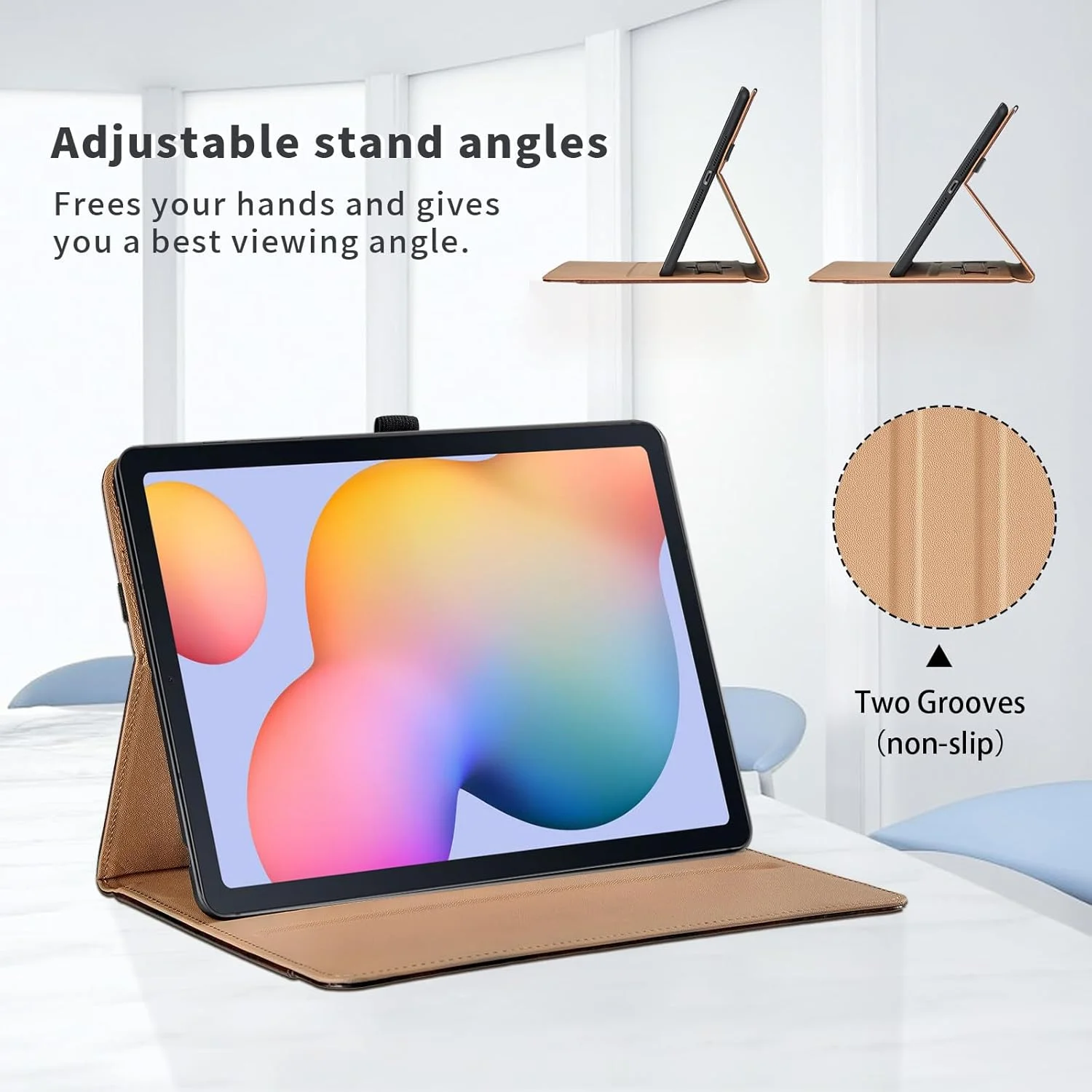 کیف محافظ اودیو مناسب برای تبلت سامسونگ گلکسی تب S6 Lite سایز 10.4 اینچ مدل های 2024/2022/2020 SM-P620/P625/P610/P613/P615/P619، کیف محافظ PU با جیب، عملکرد خواب/بیدار شدن خودکار، کاور هوشمند با قابلیت استند - مشکی