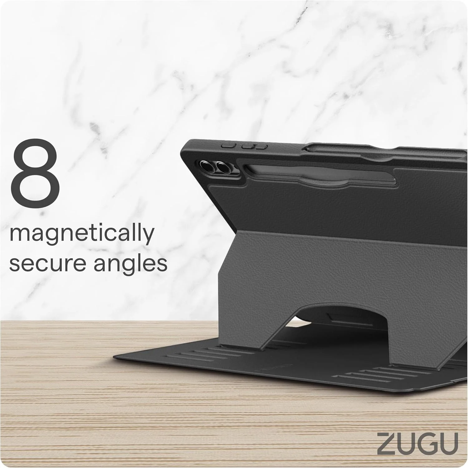 کاور محافظ تبلت سامسونگ گلکسی تب S9+ ZUGU CASE - مناسب تبلت 12.4 اینچی S9+ - محافظ باریک، طراحی شیک، استند مغناطیسی، کاور با قابلیت Sleep/Wake، کاور مغناطیسی - گلکسی تب S9 پلاس، مشکی