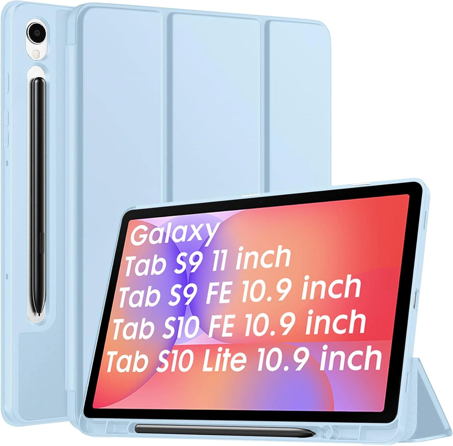 Robustrion Cover for Samsung Galaxy Tab S9 & S9 FE, 11/10.9 inch, Flip Case with S Pen Holder, Auto Sleep Wake, Light Blue Robustrion Cover for Samsung Galaxy Tab S9 & S9 FE, 11/10.9 inch, Flip Case with S Pen Holder, Auto Sleep Wake, Light Blue