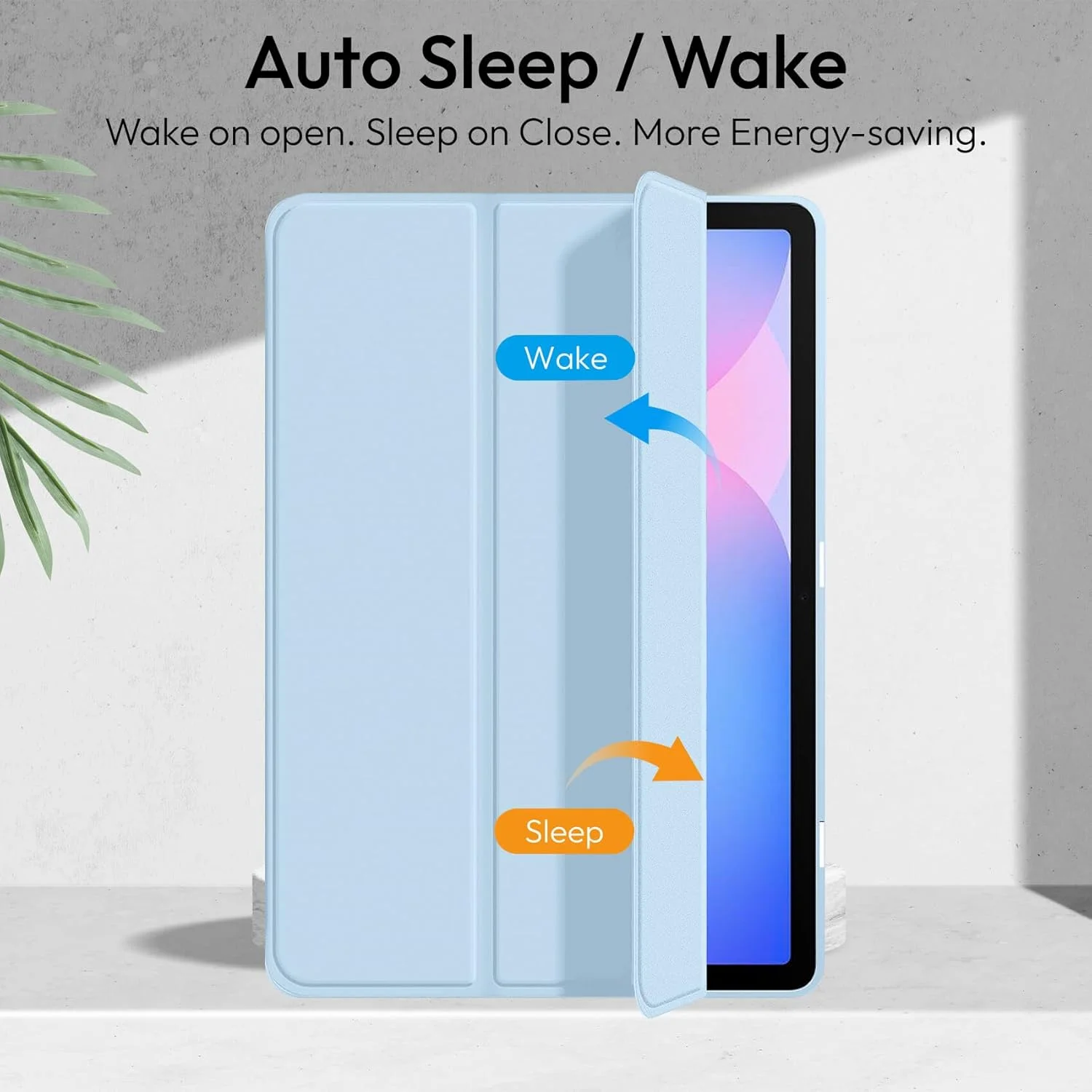 Robustrion Cover for Samsung Galaxy Tab S9 & S9 FE, 11/10.9 inch, Flip Case with S Pen Holder, Auto Sleep Wake, Light Blue