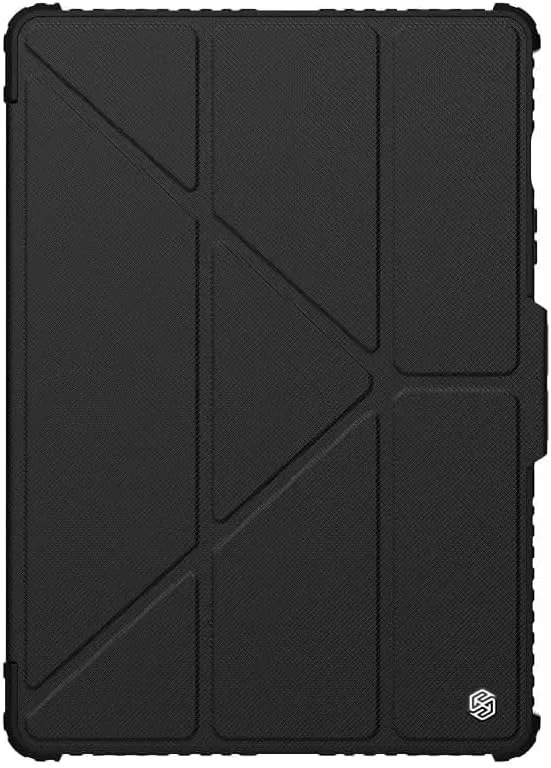 AWH Bumper Leather cover case Pro Multi-angle folding style for Samsung Galaxy Tab S9 BLACK