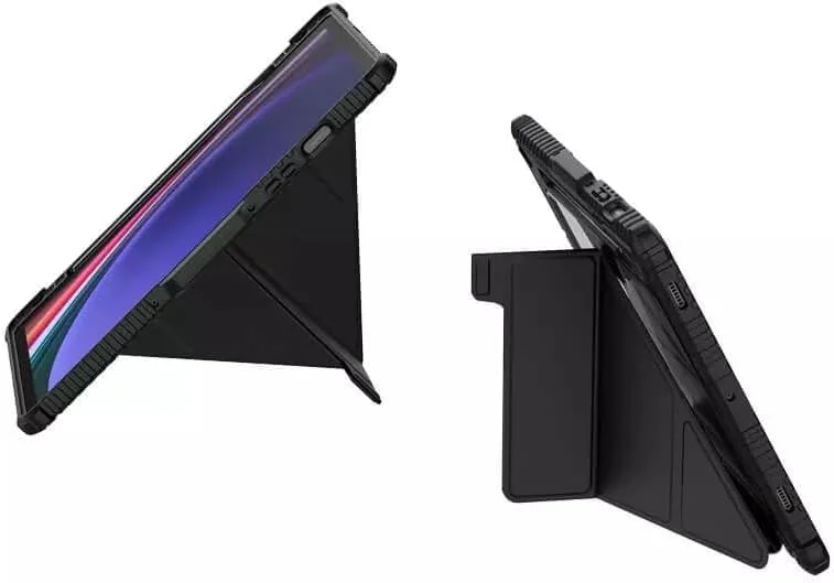 AWH Bumper Leather cover case Pro Multi-angle folding style for Samsung Galaxy Tab S9 BLACK