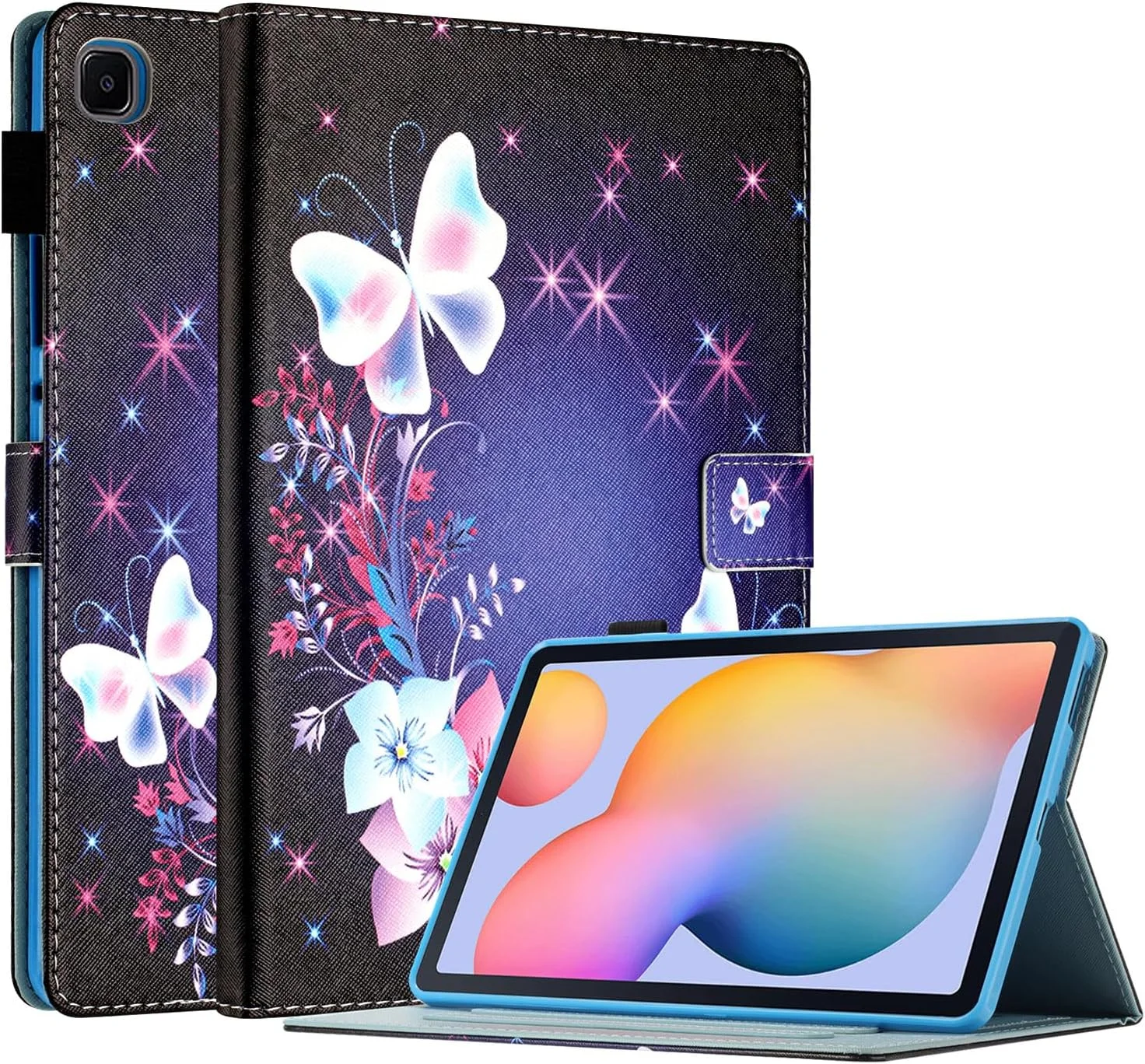 کیف محافظ تبلت سامسونگ گلکسی تب S6 لایت 10.4 اینچ مدل 2024/2022/2020 به همراه جای قلم S Pen (مدل SM-P610/P613/P615/P619)، قابلیت بیدار شدن/به خواب رفتن هوشمند، جلد چرمی PU با پایه چند زاویه ای، طرح پروانه کیف محافظ تبلت سامسونگ گلکسی تب S6 لایت 10.4 اینچ مدل 2024/2022/2020 به همراه جای قلم S Pen (مدل SM-P610/P613/P615/P619)، قابلیت بیدار شدن/به خواب رفتن هوشمند، جلد چرمی PU با پایه چند زاویه ای، طرح پروانه