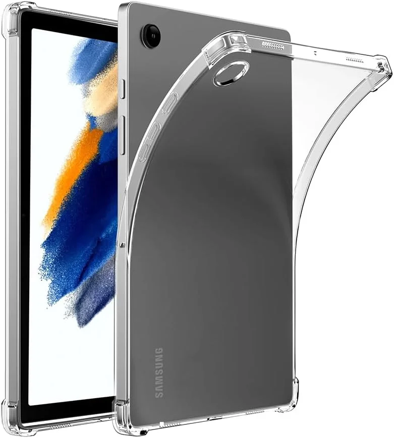 کاور محافظ شفاف Al-HuTrusHi سازگار با تبلت سامسونگ گلکسی تب A8 10.5 اینچ - 2021 [X200, X205, X207]، کاور نرم، شفاف، سبک و باریک با لبه سیلیکونی نرم برجسته برای تب A8 10.5 اینچ - شفاف