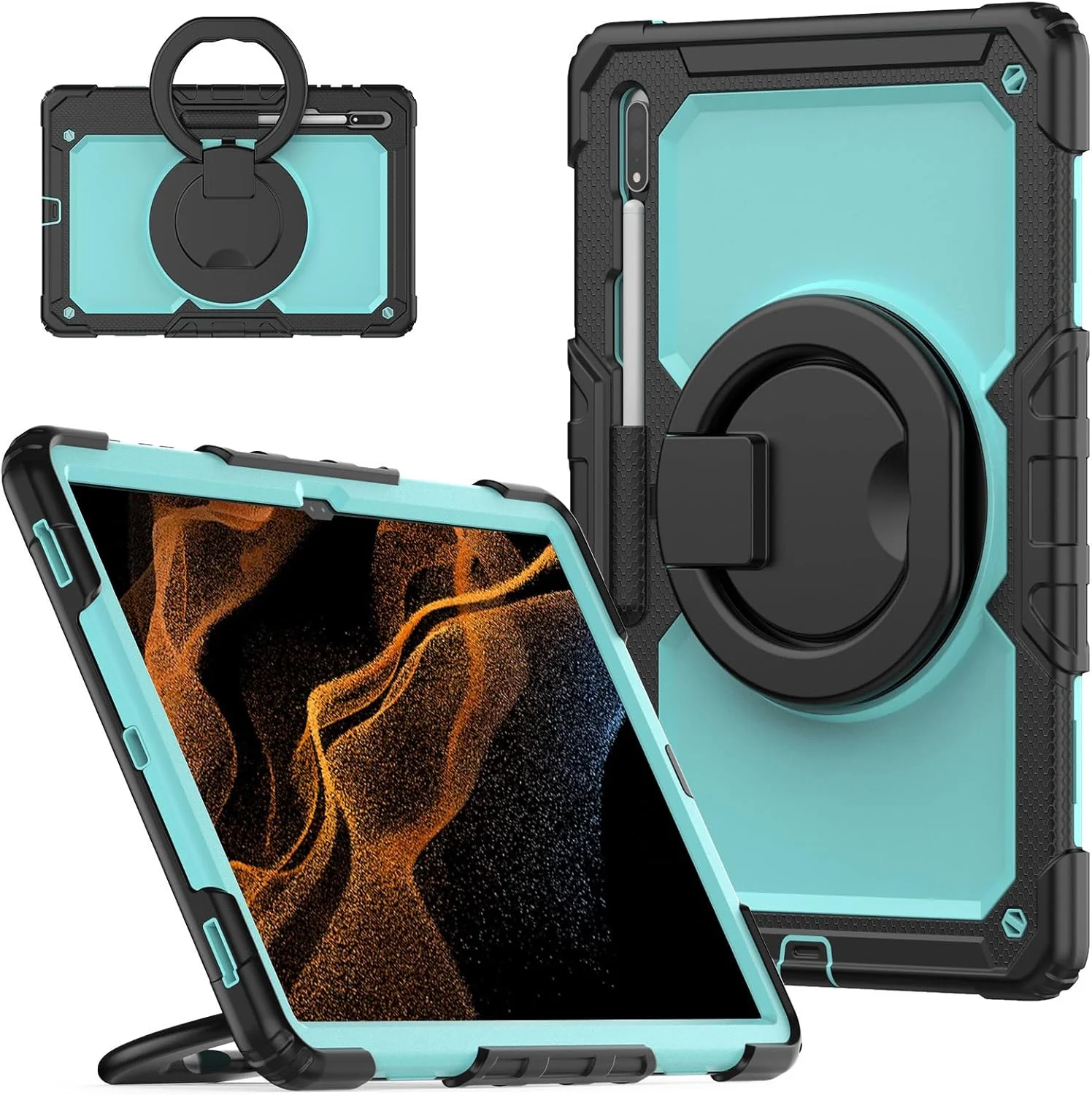 کاور کودکانه Gruattreay سازگار با تبلت سامسونگ گلکسی تب S9 پلاس 12.4 اینچ 2023، کاور ضد ضربه با دسته و پایه چرخان 360 درجه برای گلکسی تب S9 پلاس (آبی روشن) کاور کودکانه Gruattreay سازگار با تبلت سامسونگ گلکسی تب S9 پلاس 12.4 اینچ 2023، کاور ضد ضربه با دسته و پایه چرخان 360 درجه برای گلکسی تب S9 پلاس (آبی روشن)