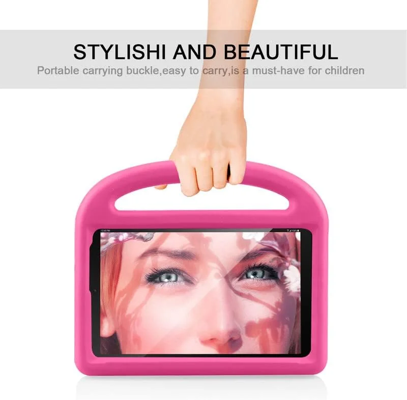 کاور تبلت نیکاکیو مناسب برای تبلت سامسونگ گلکسی تب A 8 اینچی 2019 SM-P200 P205، مناسب کودکان، دارای دسته با استند، کاور فوم EVA ایمن، سبک وزن، کاور محافظ ضد ضربه، صورتی