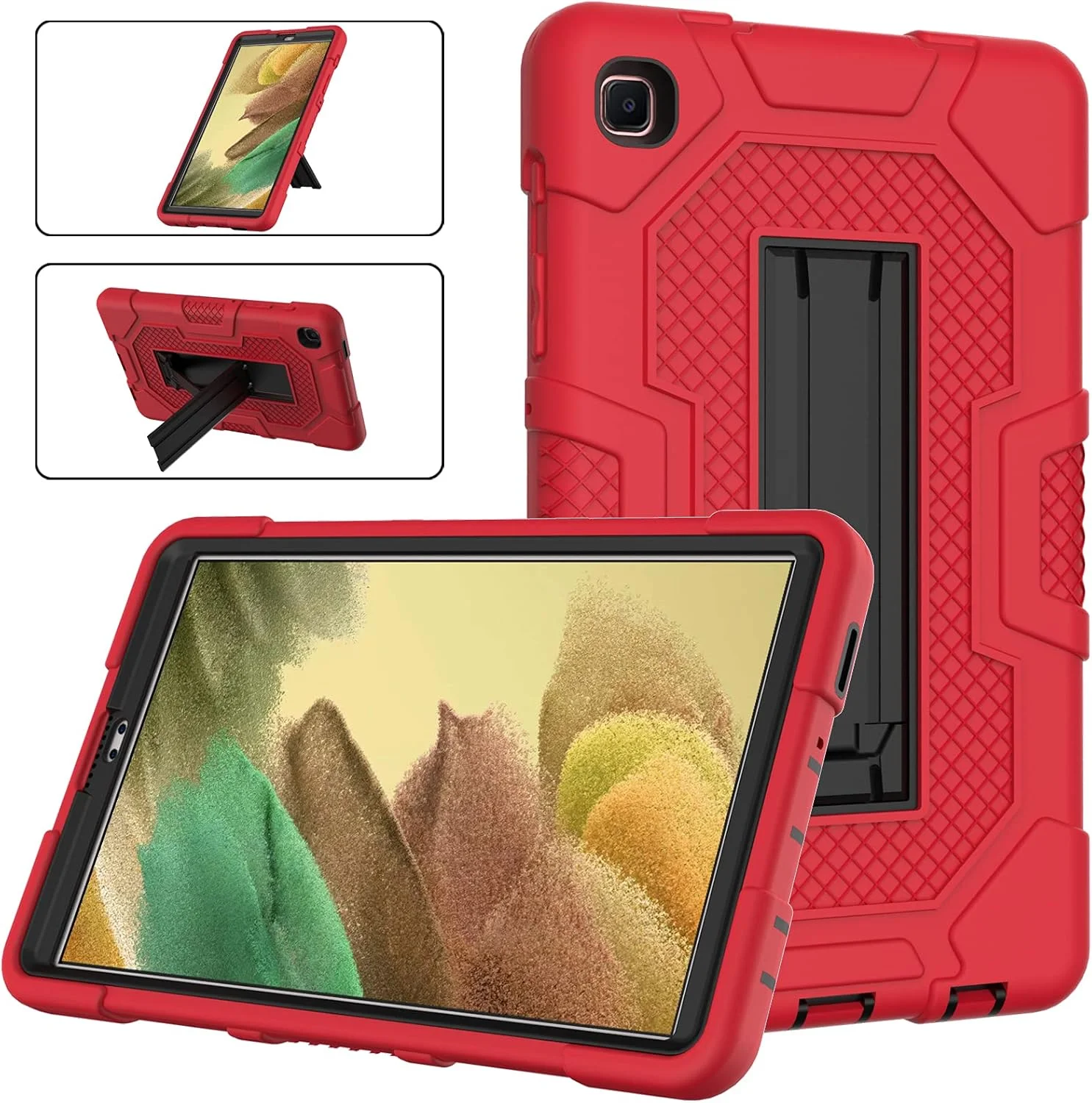 کیف محافظ تبلت سامسونگ گلکسی تب A7 Lite سایز 8.7 اینچ 2021، کاور محافظ سه لایه ضد ضربه با استند برای تبلت تب A7 Lite 8.7 اینچ مدل SM-T220/T225 مناسب کودکان، قرمز + مشکی کیف محافظ تبلت سامسونگ گلکسی تب A7 Lite سایز 8.7 اینچ 2021، کاور محافظ سه لایه ضد ضربه با استند برای تبلت تب A7 Lite 8.7 اینچ مدل SM-T220/T225 مناسب کودکان، قرمز + مشکی