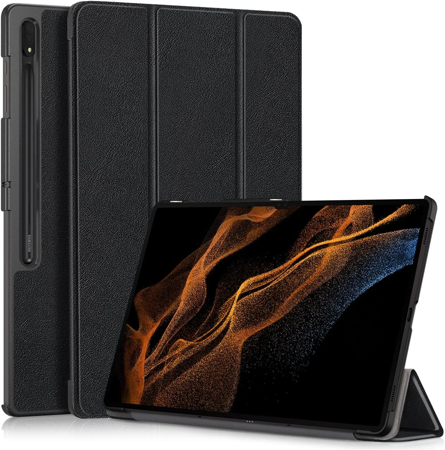 کاور جیلینت برای تبلت سامسونگ گلکسی تب S10/S9/S8 اولترا 14.6 اینچی با جای قلم S، کاور سه تایی سبک وزن، قابلیت بیدار شدن/به خواب رفتن خودکار، مشکی