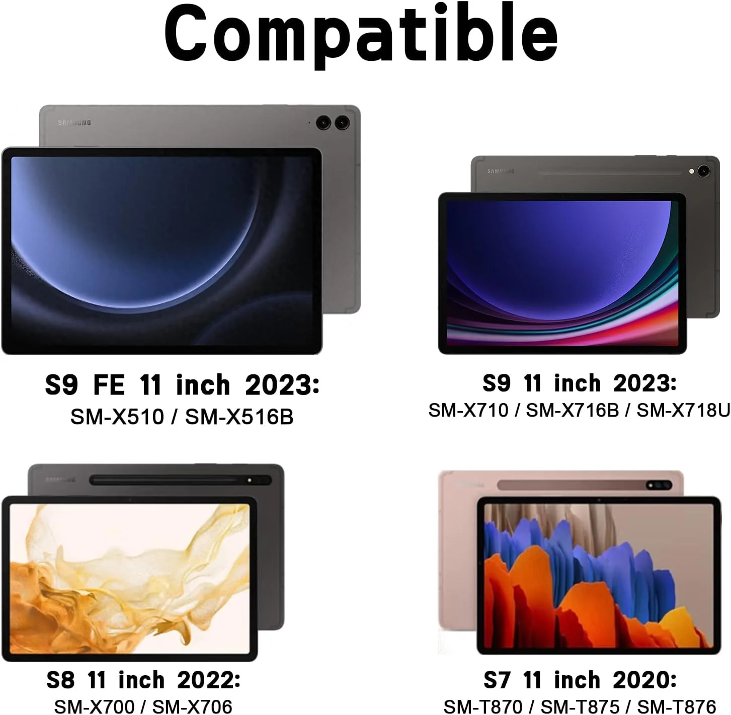 کیف کودکانه AVAWO برای تبلت سامسونگ گلکسی تب S9 FE/S9/S8/S7 11 اینچ 2023 با جای قلم S، کاور سبک وزن ضد ضربه با دسته و پایه مناسب کودکان (مدل SM-X510 / SM-X516B)، آبی