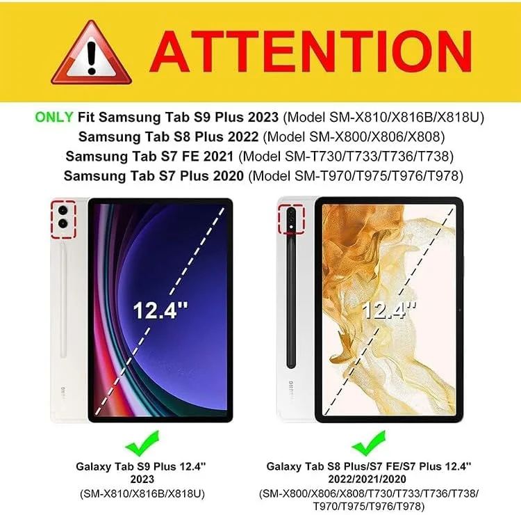 کاور محافظ چرمی پریمیوم AXIYIBZI مناسب برای تبلت سامسونگ گلکسی تب S9 پلاس/تب S9 FE+ سایز 12.4 اینچ، کاور محافظ چند زاویه ای با جیب و قابلیت خواب/بیدار شدن خودکار (خاکستری)