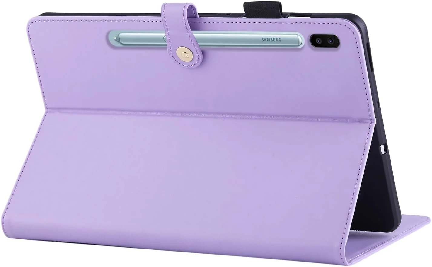 کیف Rosbtib برای تبلت سامسونگ گلکسی تب S6 با صفحه نمایش 10.5 اینچ مدل 2019 SM-T860/T865، کیف چرمی طرح دار با بست مغناطیسی، استند، بند مچی و جای کارت برای گلکسی تب S6 2019، بنفش