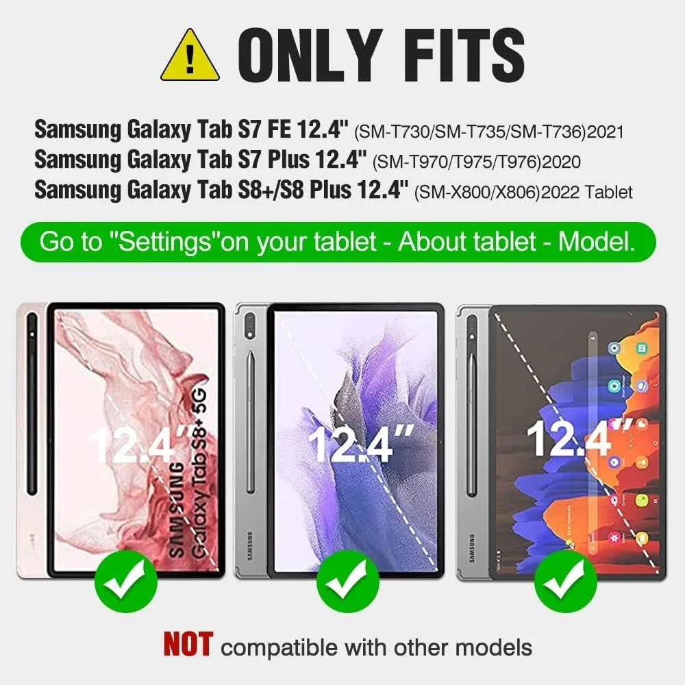 کیف کیبورد دار نور پس زمینه دار Nillkin Bumper Combo مناسب برای Samsung Galaxy Tab S8 Plus/S7 Plus/S7 FE، دارای جای قلم/کاور ضد ضربه/پایه/تاچ پد و کیبورد جداشدنی - مشکی