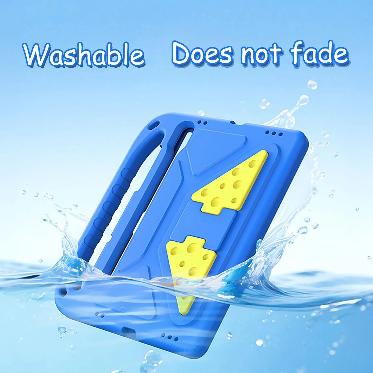 کیف ضد ضربه کودکانه Tujibeay سازگار با تبلت سامسونگ گلکسی تب S10 FE 10.9 اینچی (2025)، کاور محافظ سبک وزن EVA کودکانه با پایه نامرئی و دسته برای تب S10 FE 10.9 2025 (آبی)