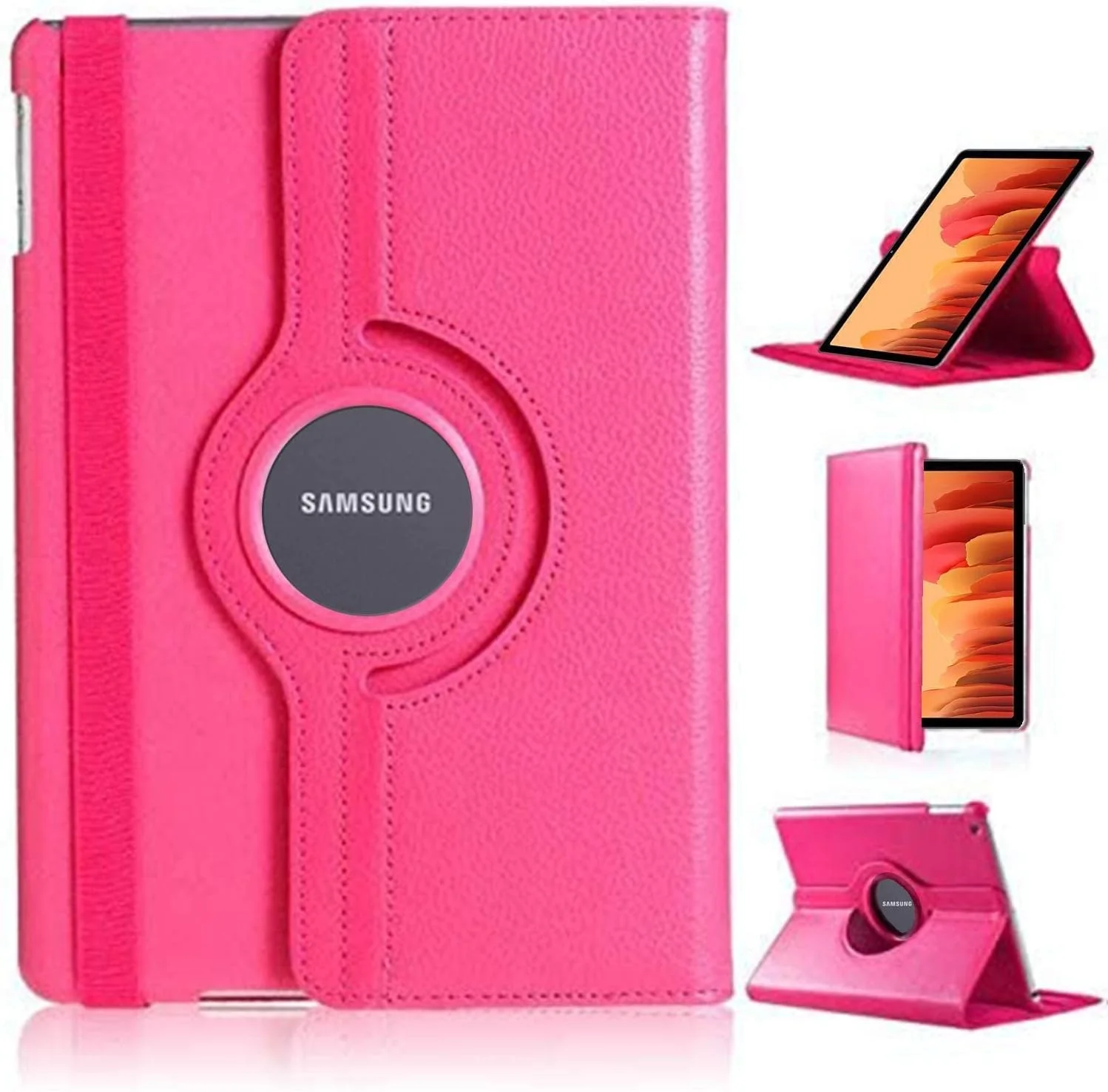 AWH Galaxy Tab A7 Case, 10.4" 2020 Tab A7 case, PU Leather Smart Case, 360 Degree Rotating case, Smart Folio Bookcase For Samsung Galaxy Tab A7 10.4-inch 2020 case (SM-T500/T505/T507), (Pink)