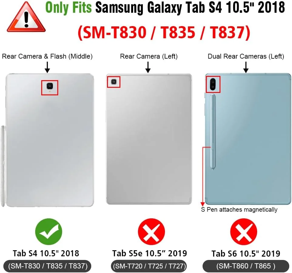 کیف محافظ تبلت سامسونگ گلکسی تب S4 10.5 اینچی مدل SM-T830/T835/T837 فینتی، کاور چند زاویه دید مدل ESAN018US