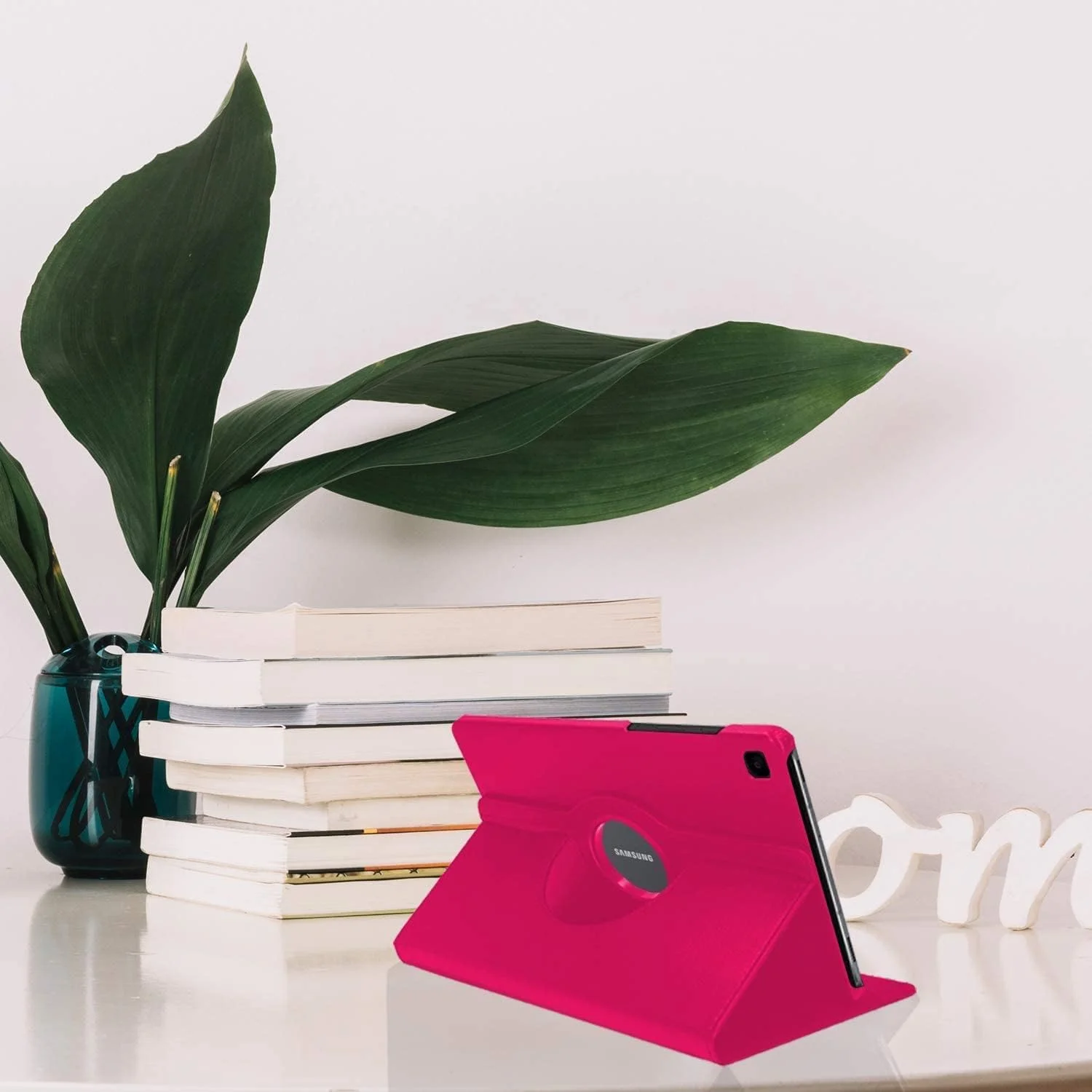 AWH Galaxy Tab A7 Case, 10.4" 2020 Tab A7 case, PU Leather Smart Case, 360 Degree Rotating case, Smart Folio Bookcase For Samsung Galaxy Tab A7 10.4-inch 2020 case (SM-T500/T505/T507), (Pink)