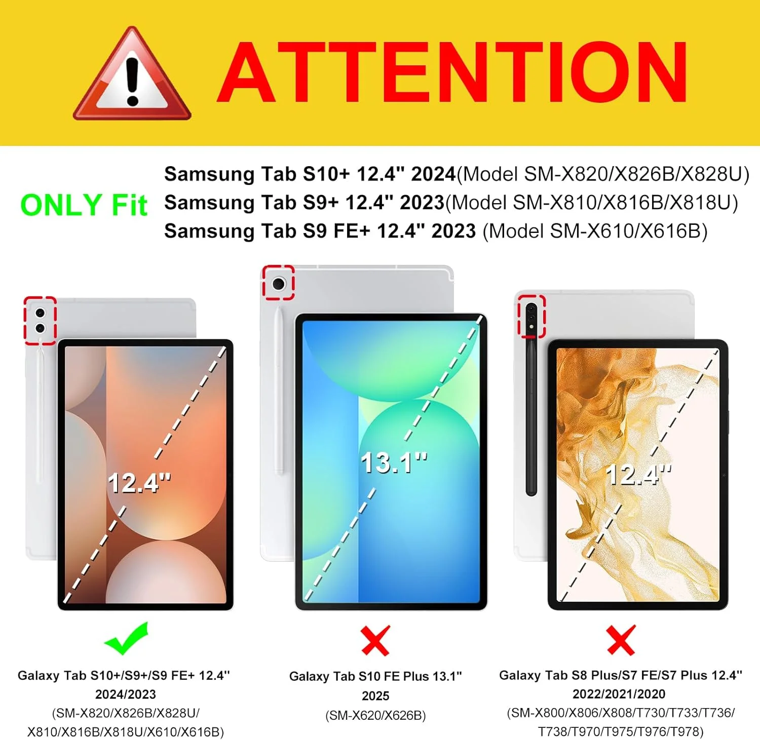 کیف Fintie برای تبلت سامسونگ گلکسی تب S10 پلاس 2024 / S9 FE پلاس 5G 12.4 اینچ 2023 با جای قلم S داخلی، کاور تجاری چند زاویه با جیب و قابلیت خواب/بیداری خودکار، سرمه‌ای