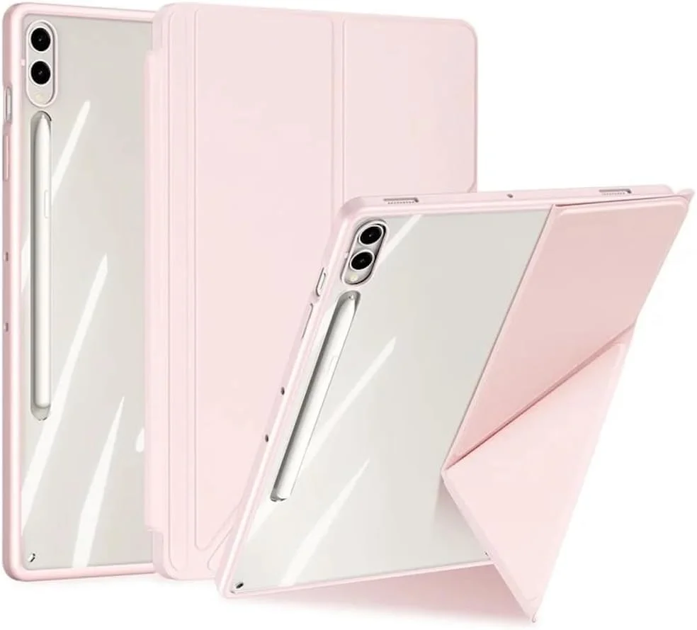 کاور سری DUX DUCIS [Magi]، طراحی شده برای تبلت سامسونگ گلکسی تب S9 پلاس/S9 FE پلاس، با قابلیت بیدار شدن/به خواب رفتن خودکار - صورتی